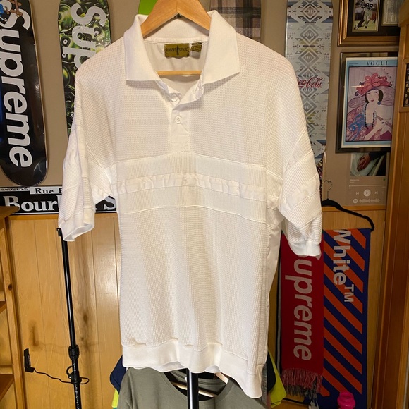 Rare Vintage 80s Robert stock White collared shirt - Picture 2 of 6